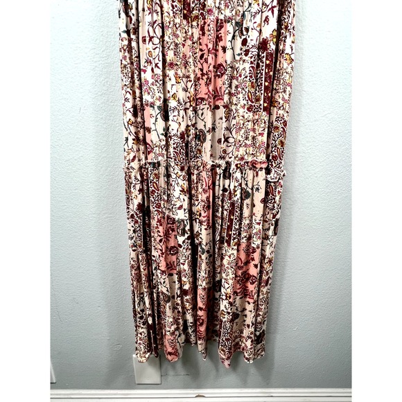 Drew by Anthropologie Naomi Floral Maxi Dress Patchwork Morocco Size S - Picture 11 of 14